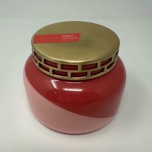 Capri Blue Candle Pineapple Flower 19 Oz Coral Dual Tone Glass Container Lid